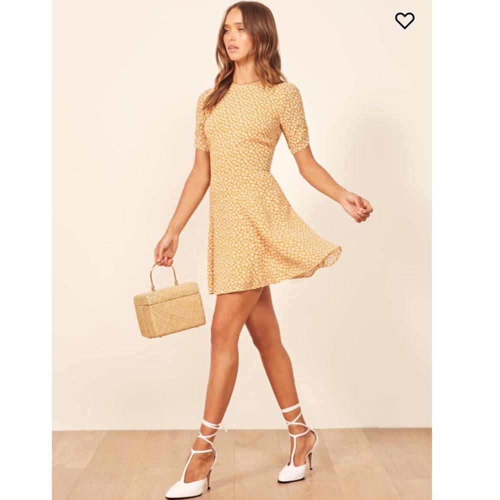 Reformation Gracie Mini Dress in Yellow - size 0